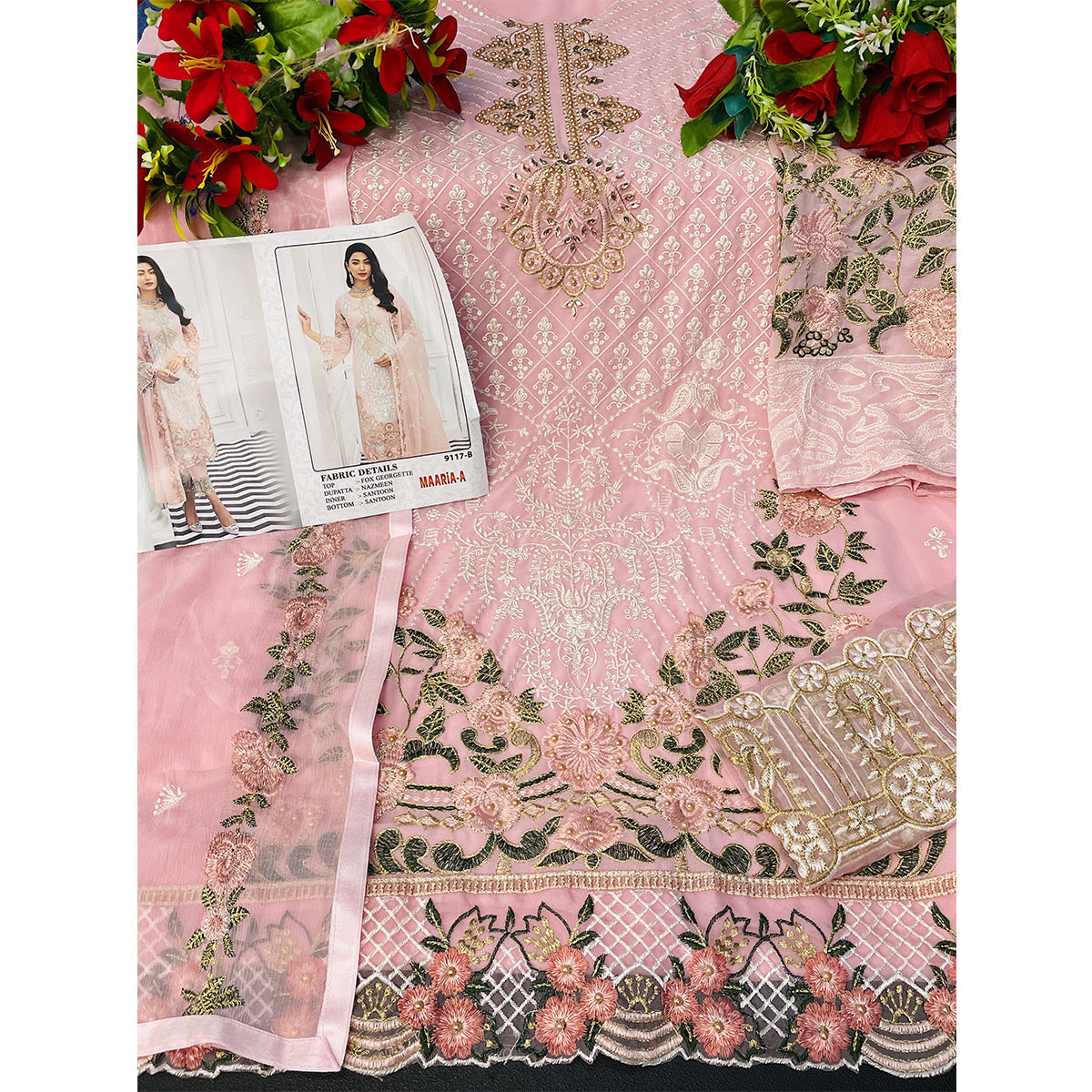 Shafnufab Charizma Georgette Pakistani Suits Collection In Pink Colour