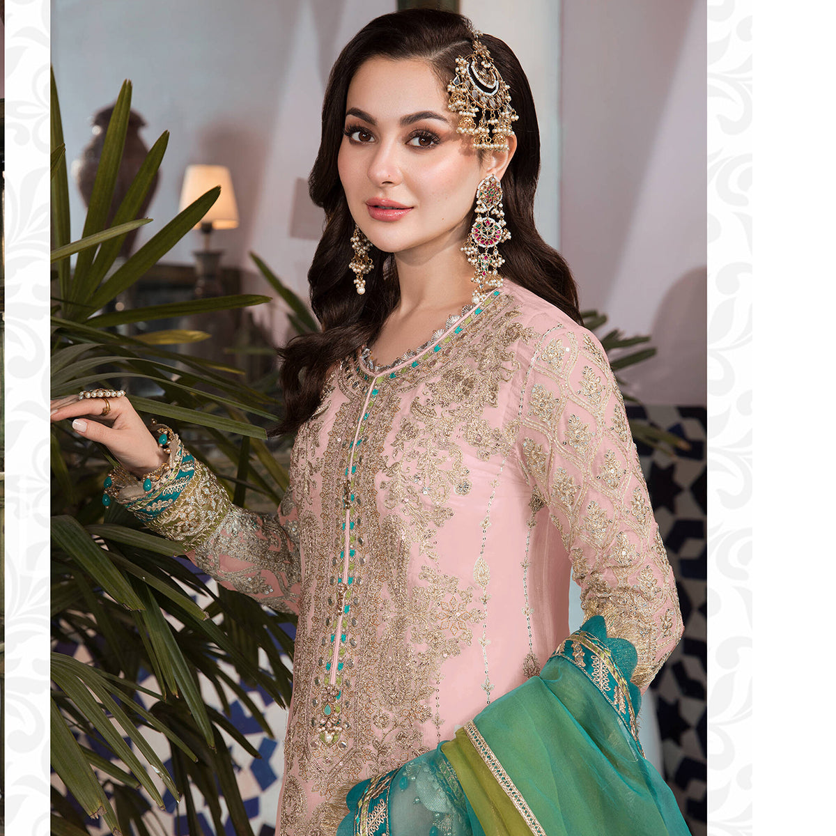 Shafnufab Pink Pakistani Salwar Kameez Ready to wear Designer Straight Suits