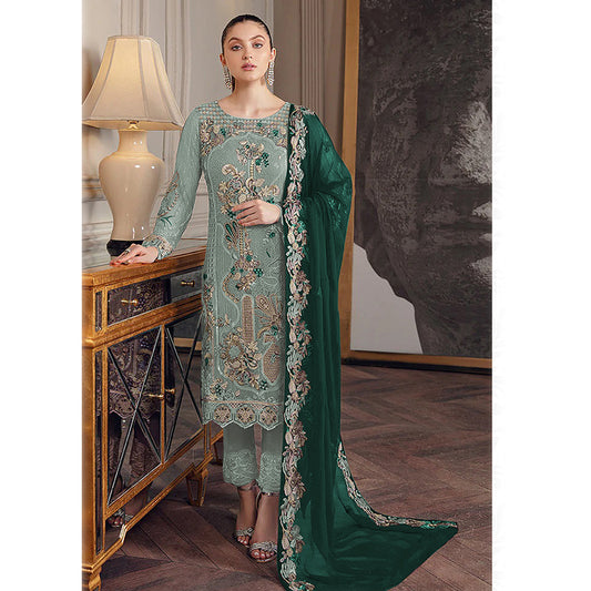 Shafnufab  Georgette Pakistani Suits Collection In Green Colour