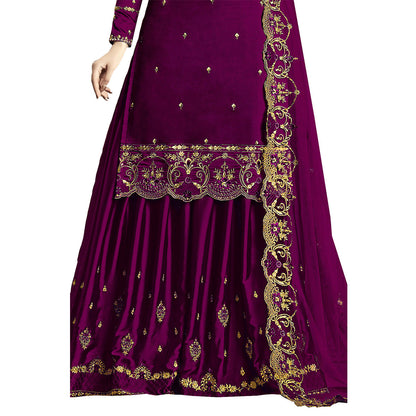 SHAFNUFAB Women's Georgette Ethnic Wear for WomenSemi StitchedSalwarSuit   SF201145  Diwali Outfit Bridal Purple  Colour Indian CasualWearSalwarSuit IN Eid