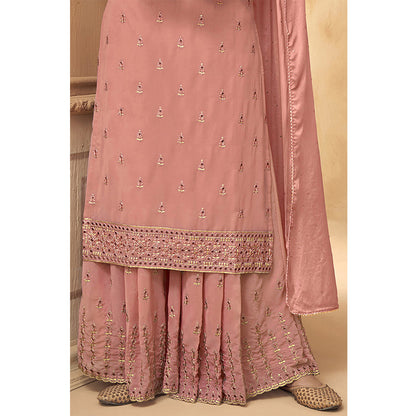 SHAFNUFAB Women's Georgette Ethnic Wear for WomenSemi StitchedSalwarSuit   SF201152  Diwali Outfit Bridal Peach  Colour Indian CasualWearSalwarSuit IN Eid
