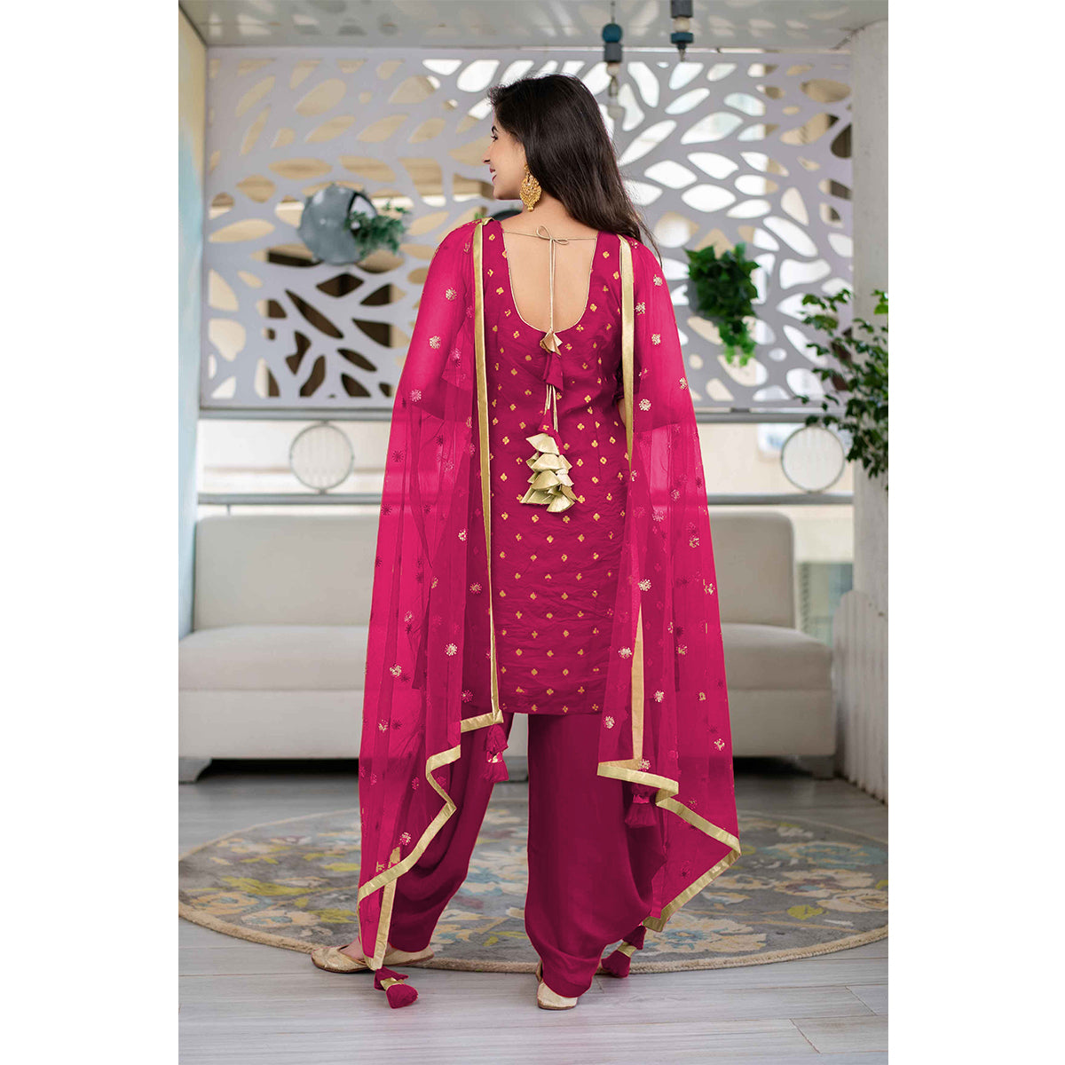 Buy Drashti Dhami Rani color georgette party wear anarkali kameez in UK,  USA and Canada | Simple pakistani dresses, Indian fashion, Fashion