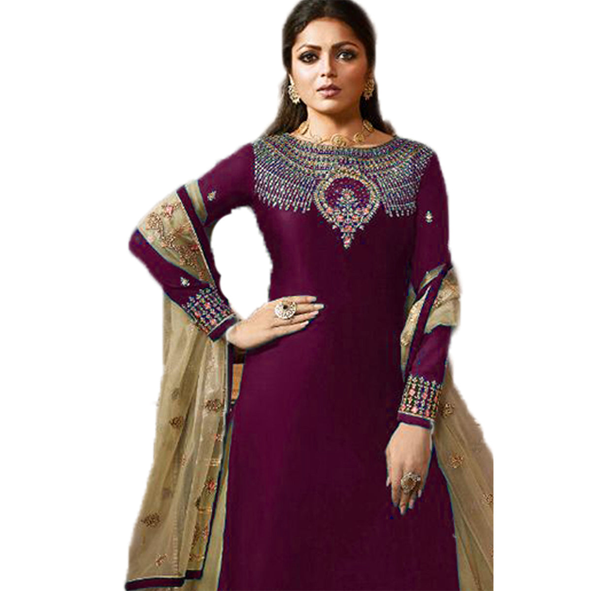 Shafnufab Purple Latest Quality Original Pakistani Lehenga  Suits  Designer Party Wear