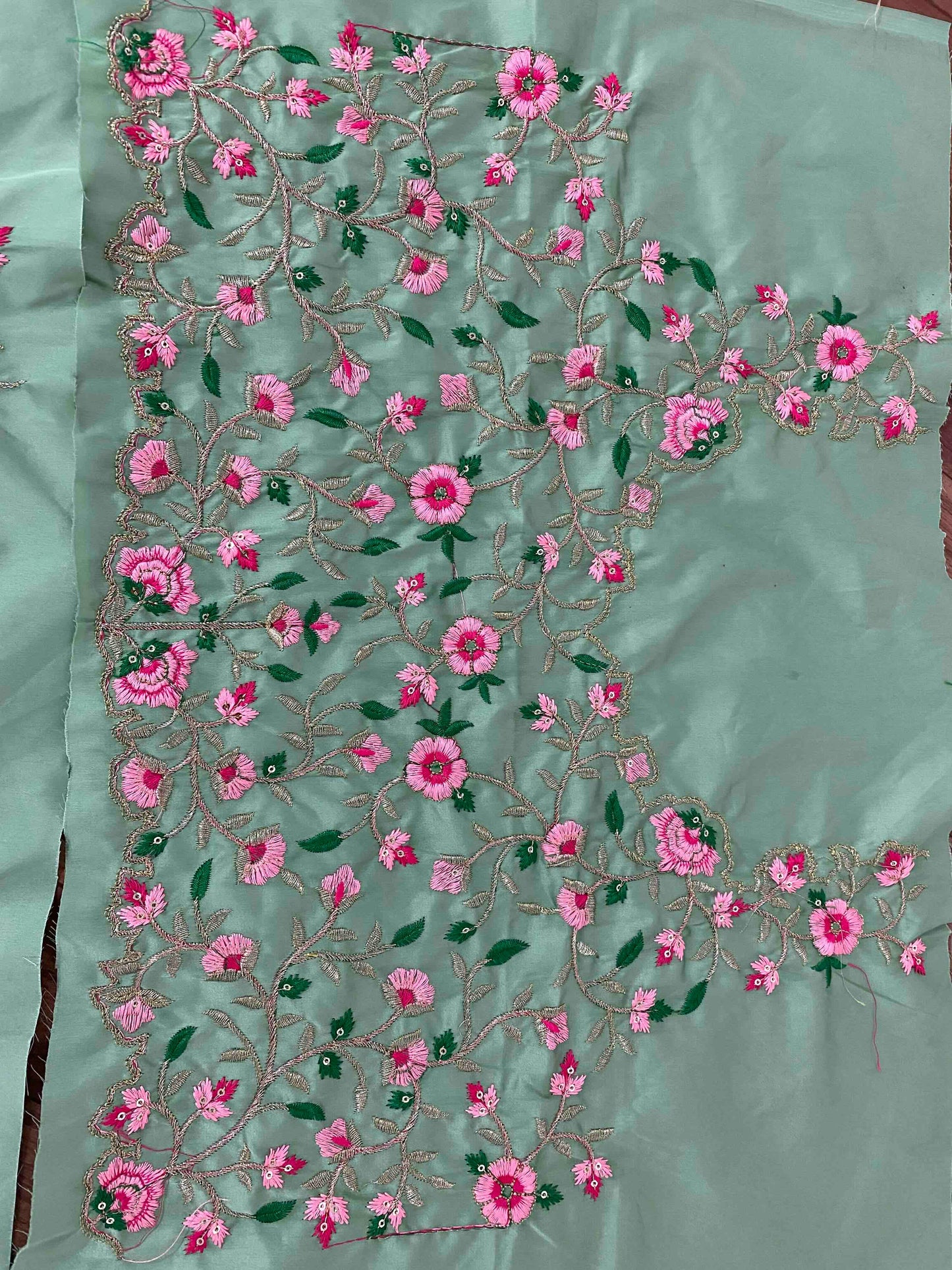 Shafnufab Women's Satin Silk Semi Stitched Lehenga Choli  In  light green  Colour SF21830