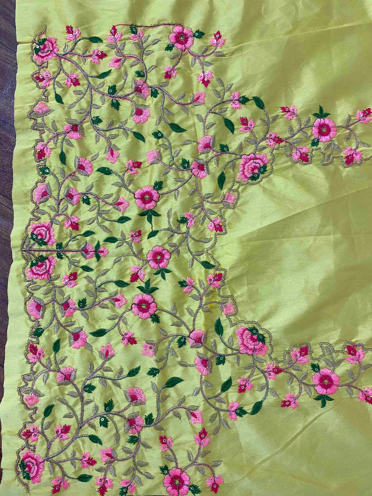 Shafnufab Women's Satin Silk Semi Stitched Lehenga Choli  In  Yellow  Colour SF21831