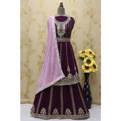 Shafnufab Maroon Indian Pakistani rich look georgette salwar kameez suit