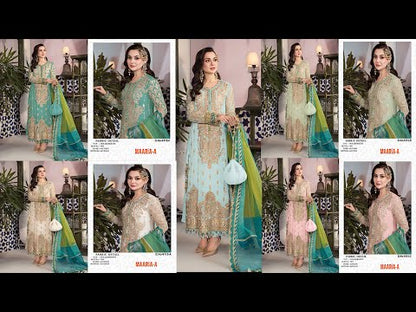 Shafnufab Skyblue Pakistani Salwar Kameez Ready to wear Designer Straight Suits