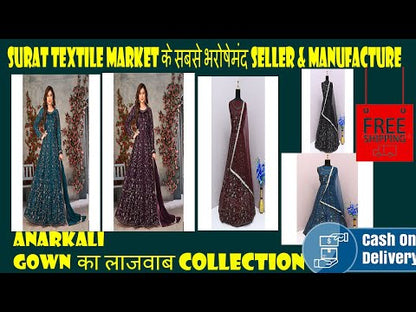 Shafnufab Pakistani Georgette Embroidery Work Maroon Designer Suit